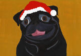 (HA32) Holiday Black Pug