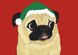 (HA61) - Holiday Fawn Pug