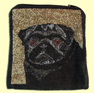 Black Pug side of Change Purse
