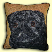 Black Pug Pillow
