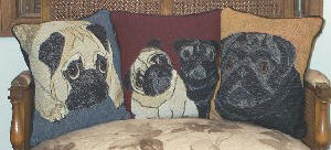 3 Pug Pillows