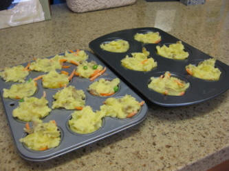 Top with mashed potatoes.