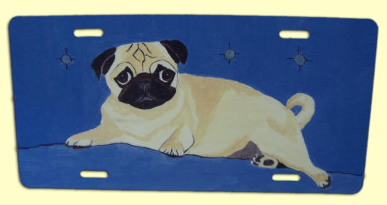 License Plate - Pug Design A11