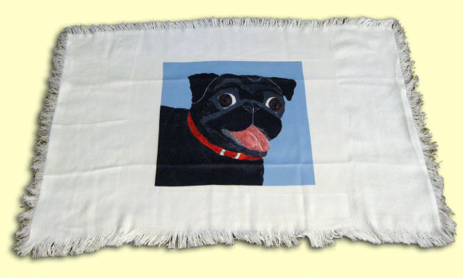 Small lap or baby blanket - Pug Design A15