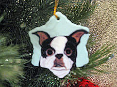 Snowflake Ornament - Boston Terrier - Photo courtesy of Michele S., CA