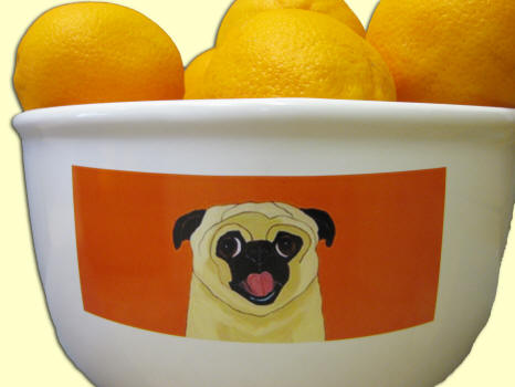 Ceramic Serving Bowl - Pug Design A68