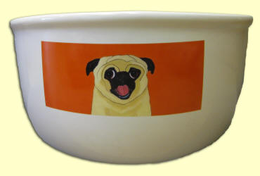 Ceramic Serving Bowl - Pug Design A68