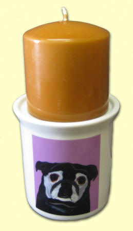 Candle Holder - Pug Design A73