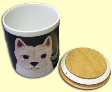 Wood lid has a rubber gasket for air tight freshenss.