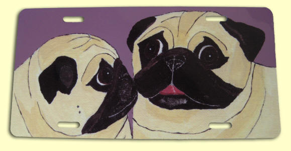 License Plate - Pug Design A19