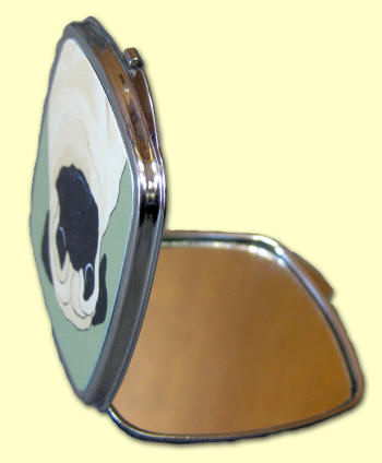 Compact Mirror Open - Pug Design A46