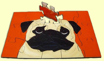 7 x 10 wood puzzle - Pug Design A41