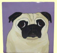 6 x 6 Tile - Pug Design A52