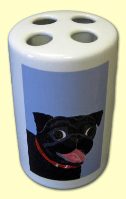 Toothbrush Holder - Pug Design A15