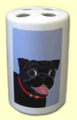 Toothbrush Holder - Pug Design A15