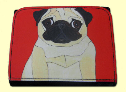 Small wallet ~ 3.75" x 4.75" ~ Pug Design A22