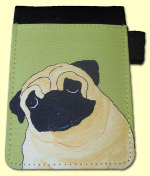 Small Note Pad Cover - Pug Design A46